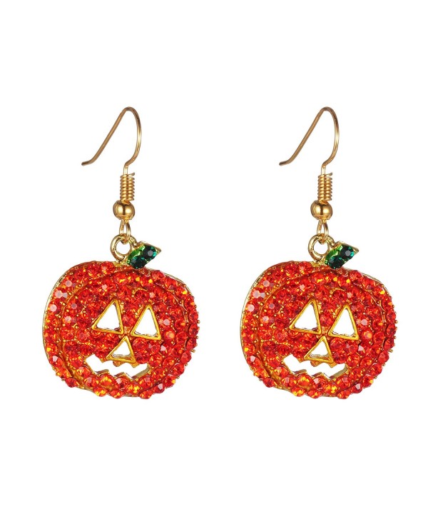 Halloween Pumpkin Earrings Red Hypoallergenic