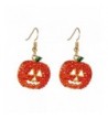 Halloween Pumpkin Earrings Red Hypoallergenic