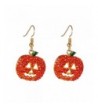 Halloween Pumpkin Earrings Red Hypoallergenic