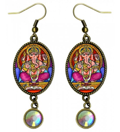 Ganesh Intellect Iridescent Rhinestone Earrings