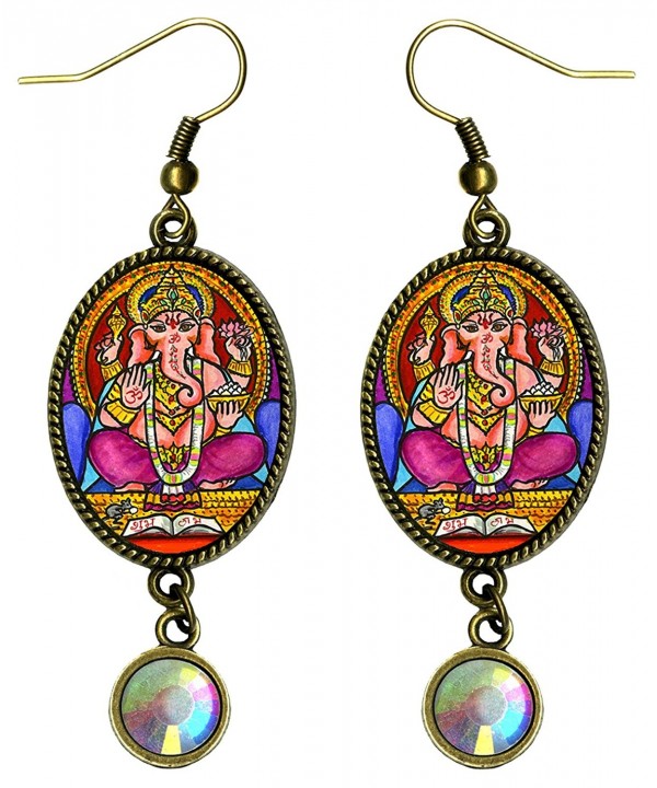 Ganesh Intellect Iridescent Rhinestone Earrings