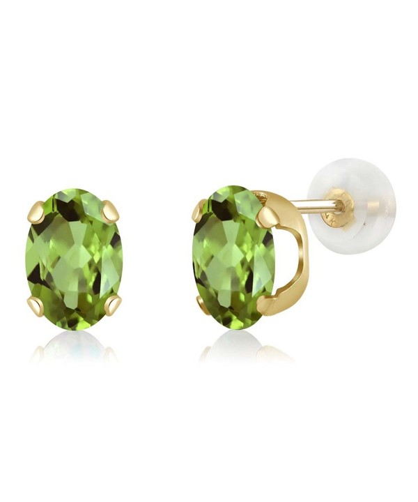 7x5mm Green Peridot Yellow Earrings