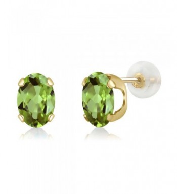 7x5mm Green Peridot Yellow Earrings