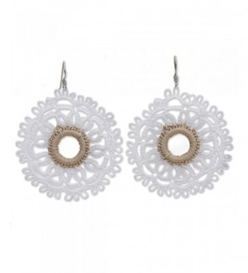 NOVICA Crochet Cotton Earrings Sterling