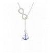 Silvertone Crystal Anchor Infinity Necklace