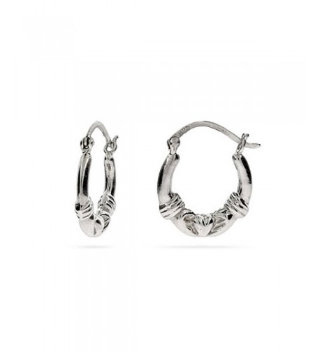 Sterling Silver Claddagh Hoop Earrings