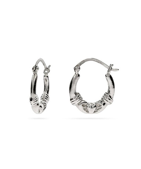 Sterling Silver Claddagh Hoop Earrings