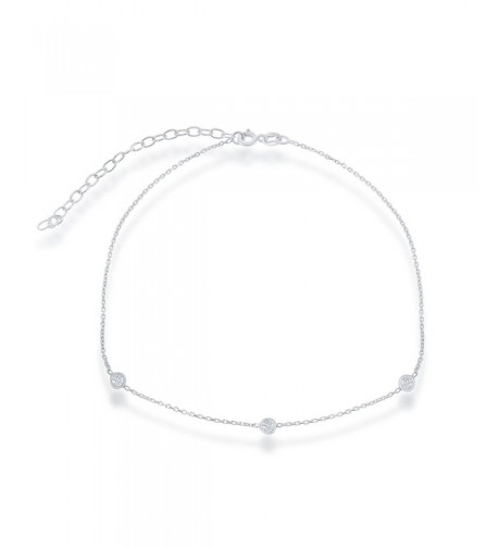 Sterling Silver Station Choker Necklace