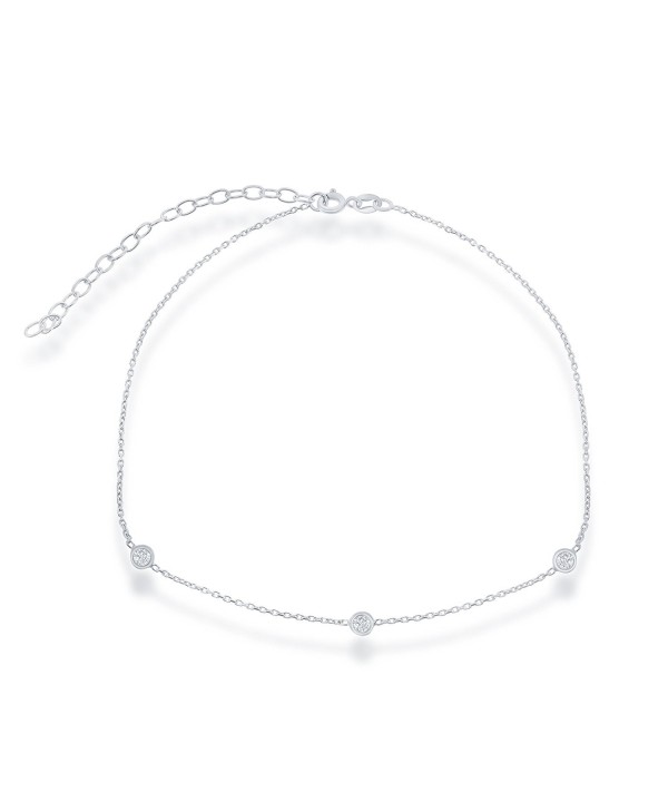 Sterling Silver Station Choker Necklace Sterling Silver Station Choker Necklace