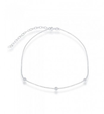 Sterling Silver Station Choker Necklace