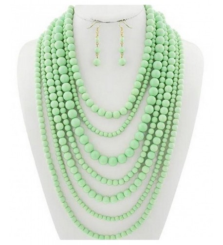 Statement Layered Strands Necklace Earrings