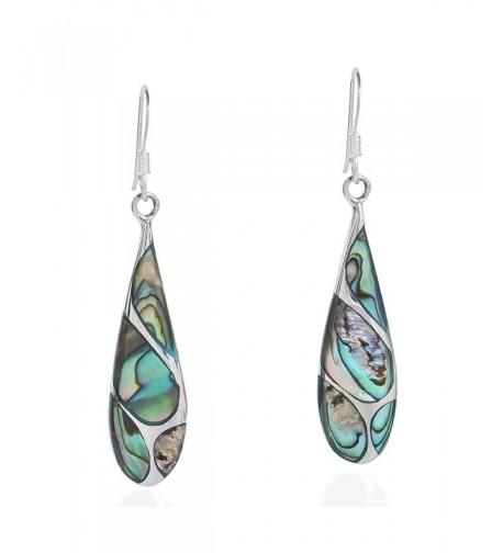 Vintage Abalone Teardrop Sterling Earrings