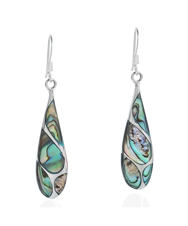 Vintage Abalone Teardrop Sterling Earrings