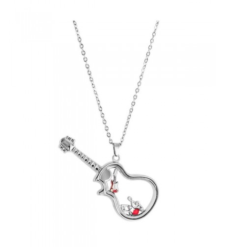 Floating Guitar Locket Necklace BG247