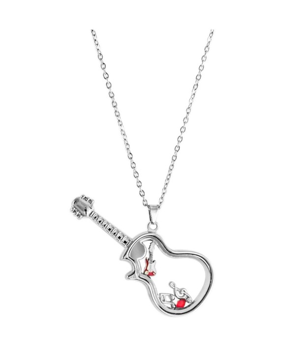 Floating Guitar Locket Necklace BG247