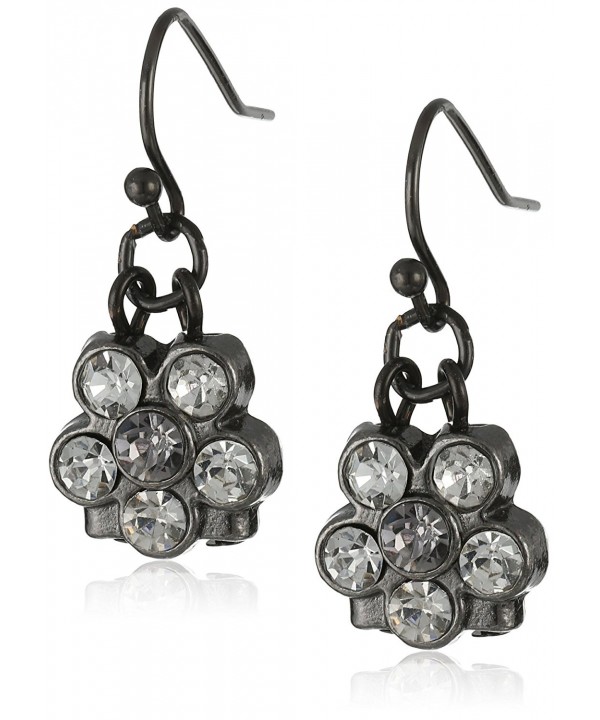 1928 Jewelry Black Tone Crystal Earrings