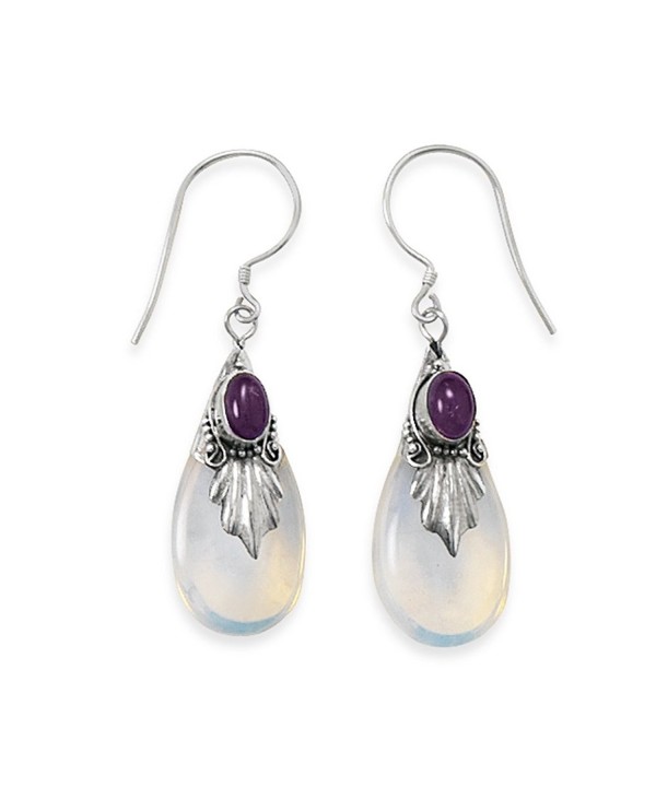 Amethyst Glass Sterling Silver Earrings