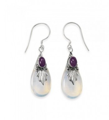 Amethyst Glass Sterling Silver Earrings