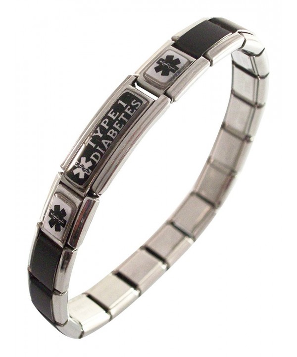 Diabetes Medical Alert Italian Bracelet