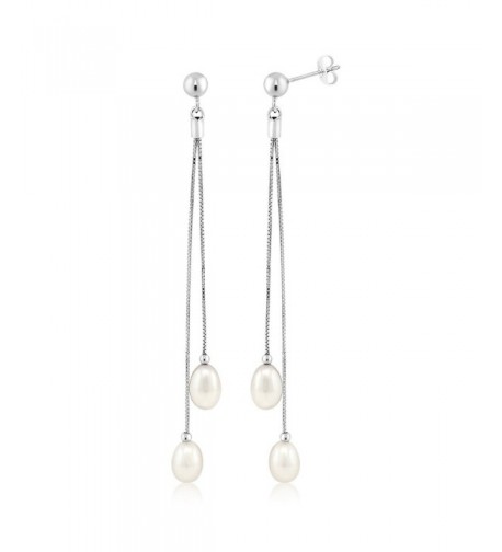 Womens Sterling Cultured Freshwater Earrings