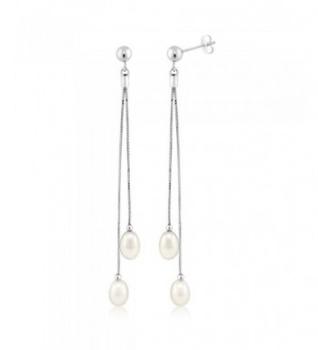 Womens Sterling Cultured Freshwater Earrings