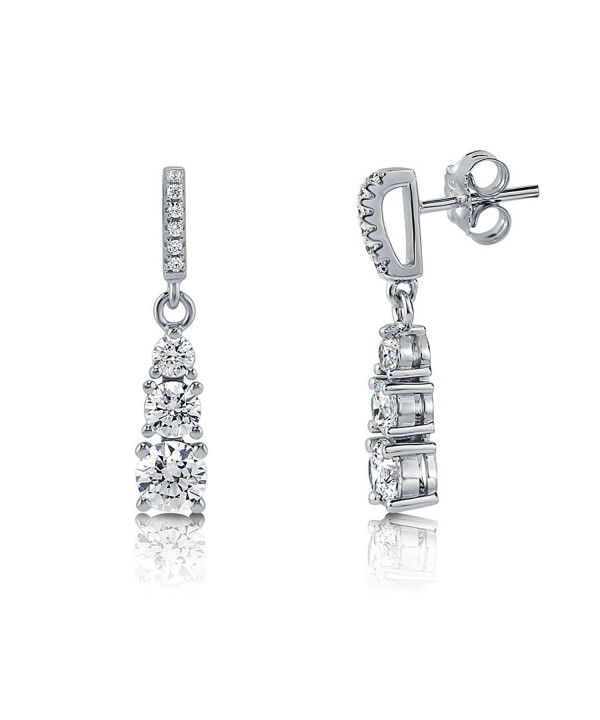 Sterling Graduated Earrings Swarovski Zirconia