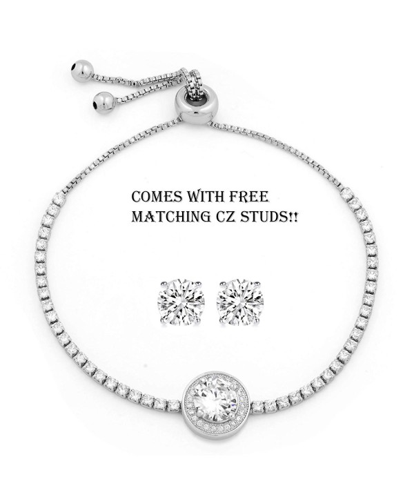 Zirconia Adjustable Bracelet MATCHING EARRINGS Zirconia Adjustable Bracelet MATCHING EARRINGS