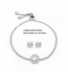 Zirconia Adjustable Bracelet MATCHING EARRINGS