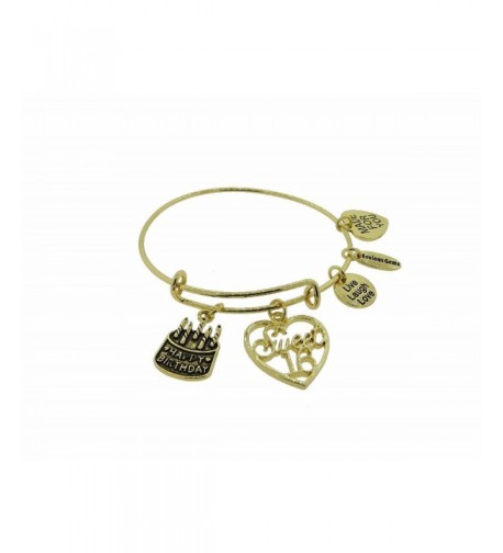 Happy Birthday Gold Tone Expandable Bracelet