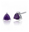 Amethyst Earrings Sterling Silver Trillion