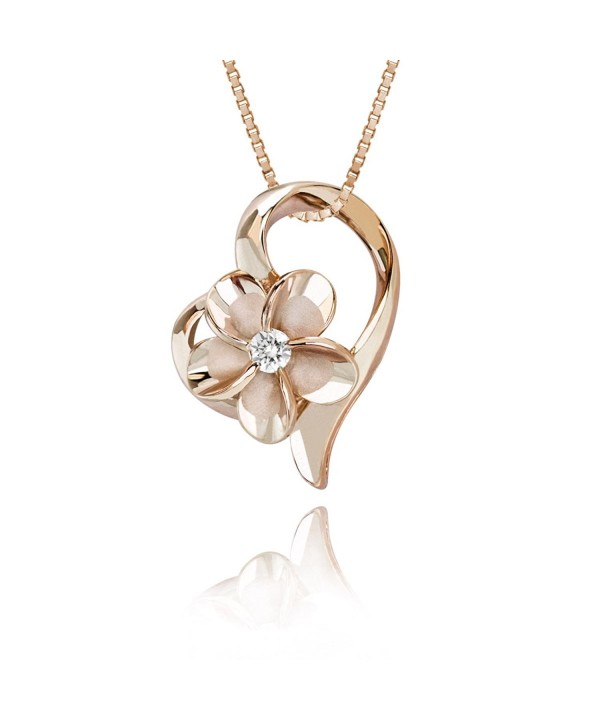 Plated Sterling Silver Plumeria Necklace Plated Sterling Silver Plumeria Necklace