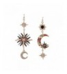 MengPa Vintage Crystal Earrings Asymmetrical