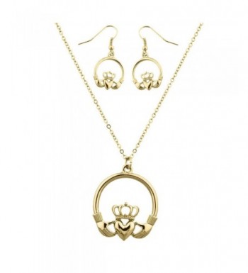 Lux Accessories Goldtone Claddagh Necklace