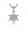 Sterling Diamond Starburst Pendant Necklace