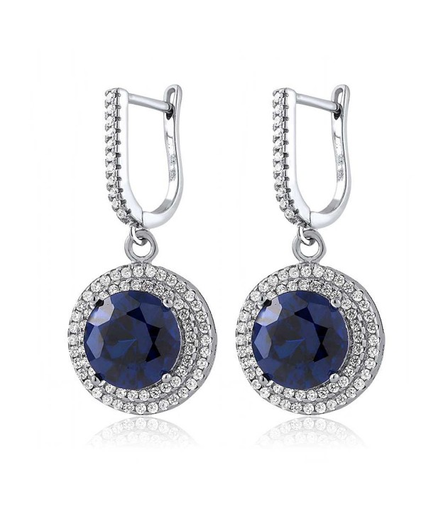 Sterling Silver Simulated Sapphire Earrings