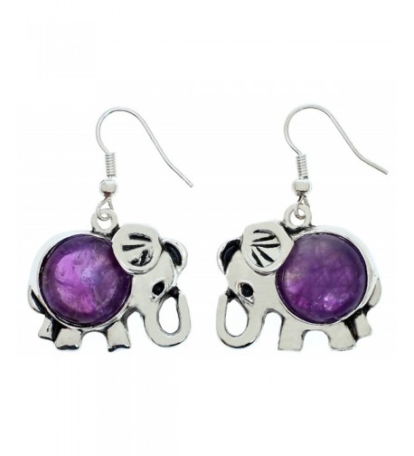 Lova Jewelry Elephant Earring Amethyst