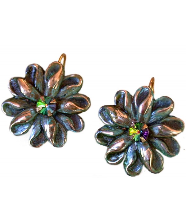 Victorian Zinnia Floral Earrings Swarovski