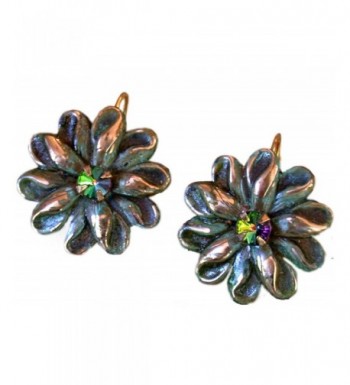 Victorian Zinnia Floral Earrings Swarovski