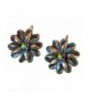 Victorian Zinnia Floral Earrings Swarovski