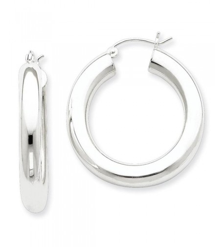 Sterling Silver Rhodium plated Polished Earrings