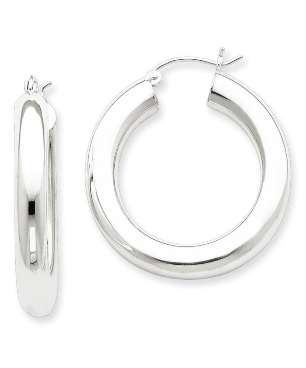Sterling Silver Rhodium plated Polished Earrings