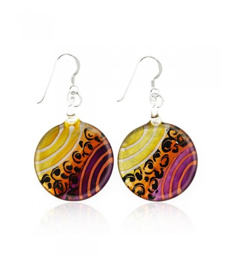 Sterling Silver Painted Murano Earrings