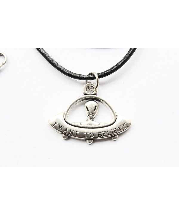 Believe Necklace ancient Silver Leather