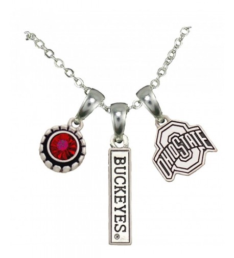Buckeyes Crystal Silver Necklace Jewelry