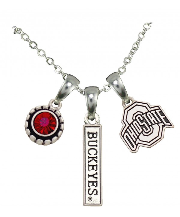 Buckeyes Crystal Silver Necklace Jewelry