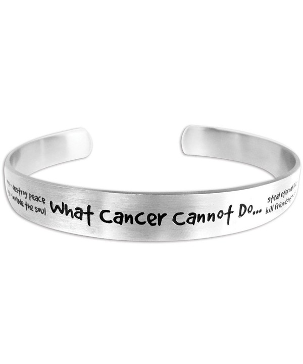 Cancer Cannot Bracelet Etched Stainless