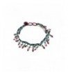 Crystal Fringe Anklet Burgundy Turquoise