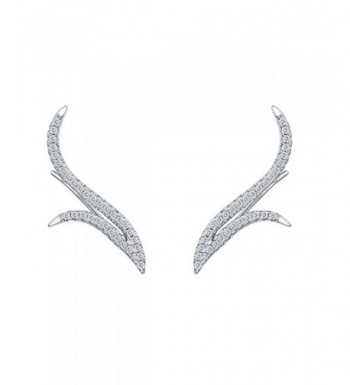 BriLove Sterling Wedding Crawler Earrings