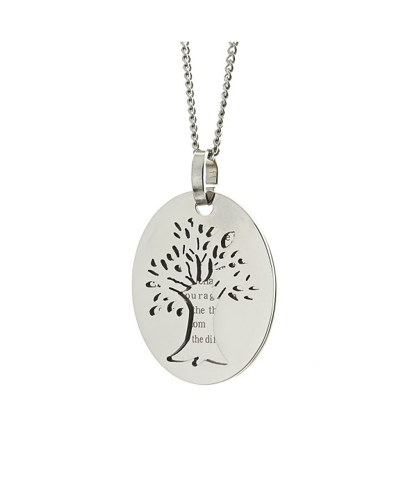Polished Stainless Pendant Serenity Necklace