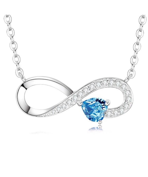 Birthstone Infinity Aquamarine Swarovski Anniversary